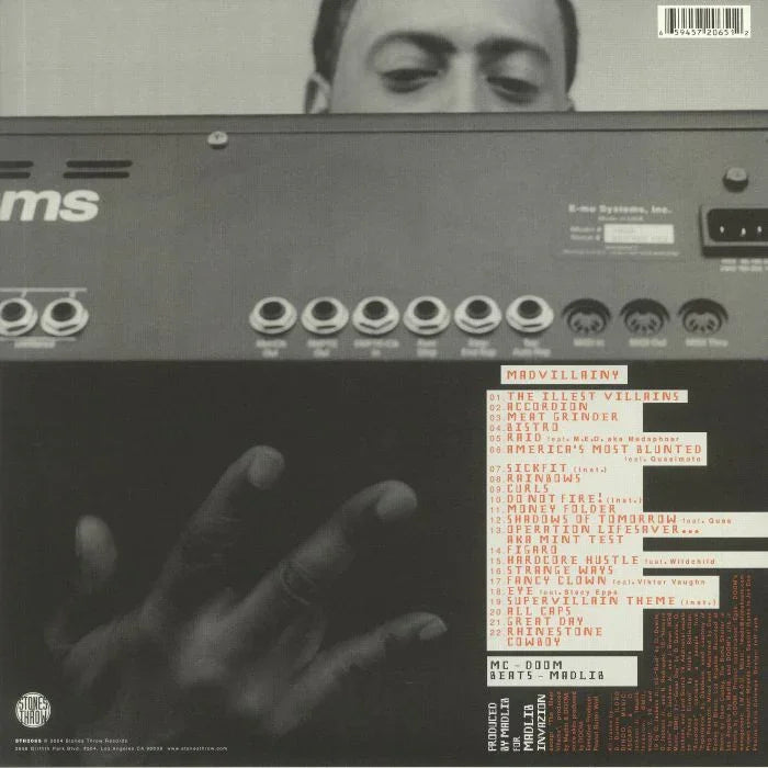 Album cover with text and a hand, featuring a brand logo at the top.