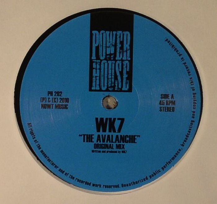 Blue Power House 12-inch vinyl record WK7 The Avalanche original mix side A