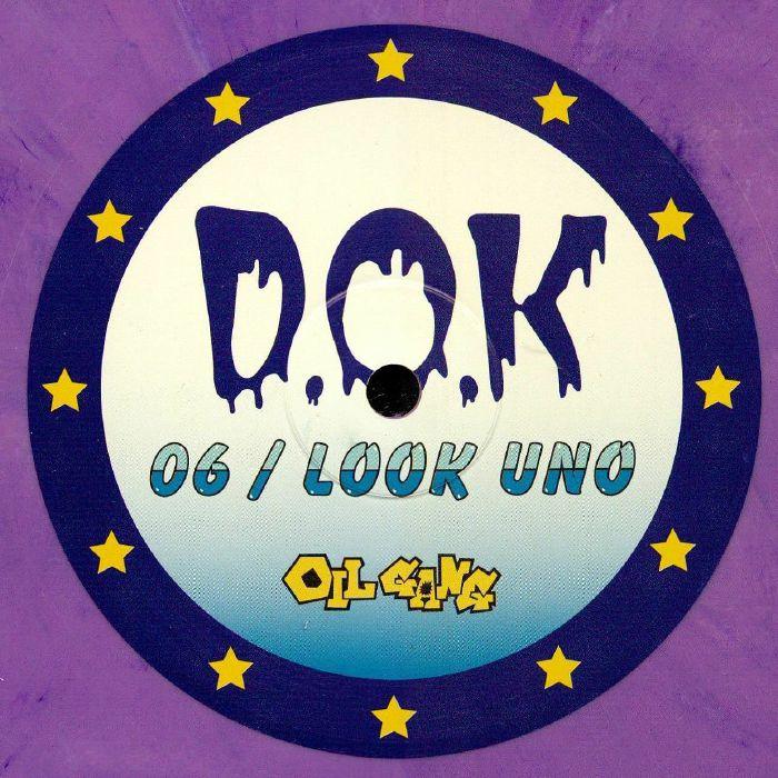 D.O.K 06 Look Uno vinyl record label with yellow stars on purple background