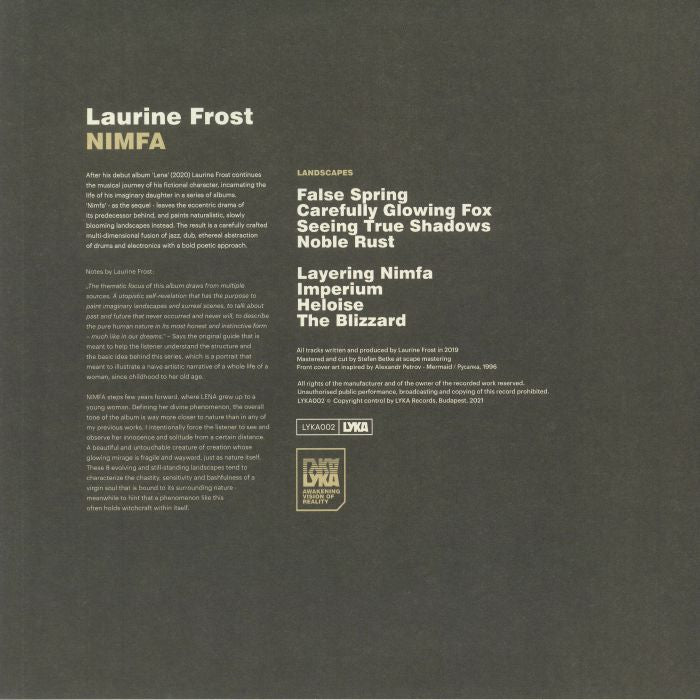 Laurine Frost Nimfa 180 Gram Vinyl LP Minimal Tech House LYKA