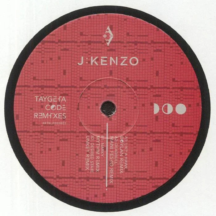 J:Kenzo Taygeta Code Remixes vinyl record with red geometric label design