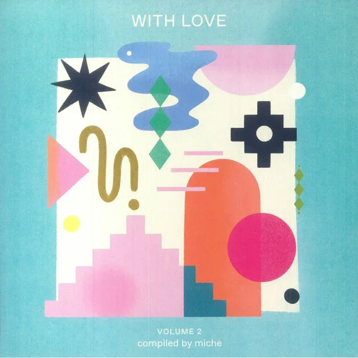 With Love Volume 2 album cover featuring colorful abstract geometric shapes on a blue background