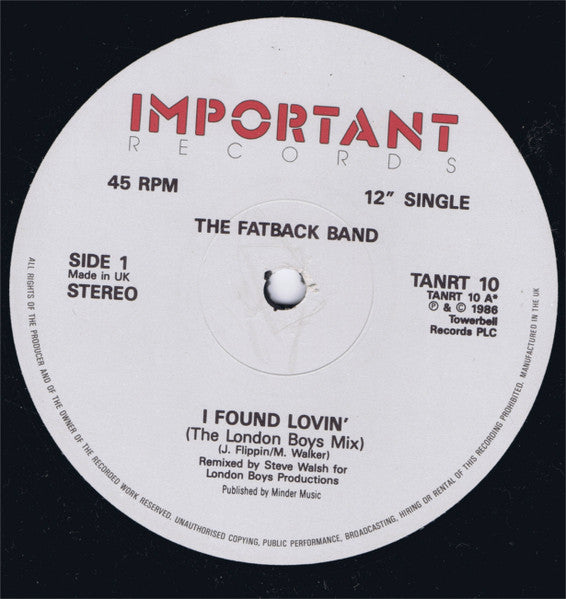 The Fatback Band - I Found Lovin' (London Boys Mix) (TANRT 10)
