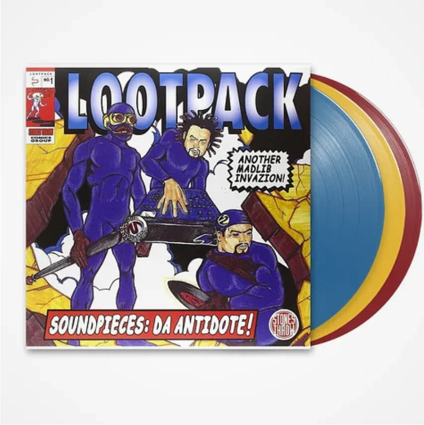 Lootpack Soundpieces: Da Antidote vinyl record with illustrated hip-hop comic style cover art