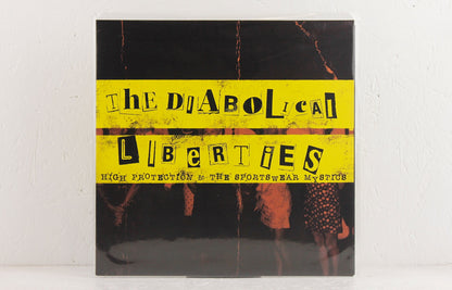 The Diabolical Liberties vinyl album cover with yellow ransom note style text and vintage band photo