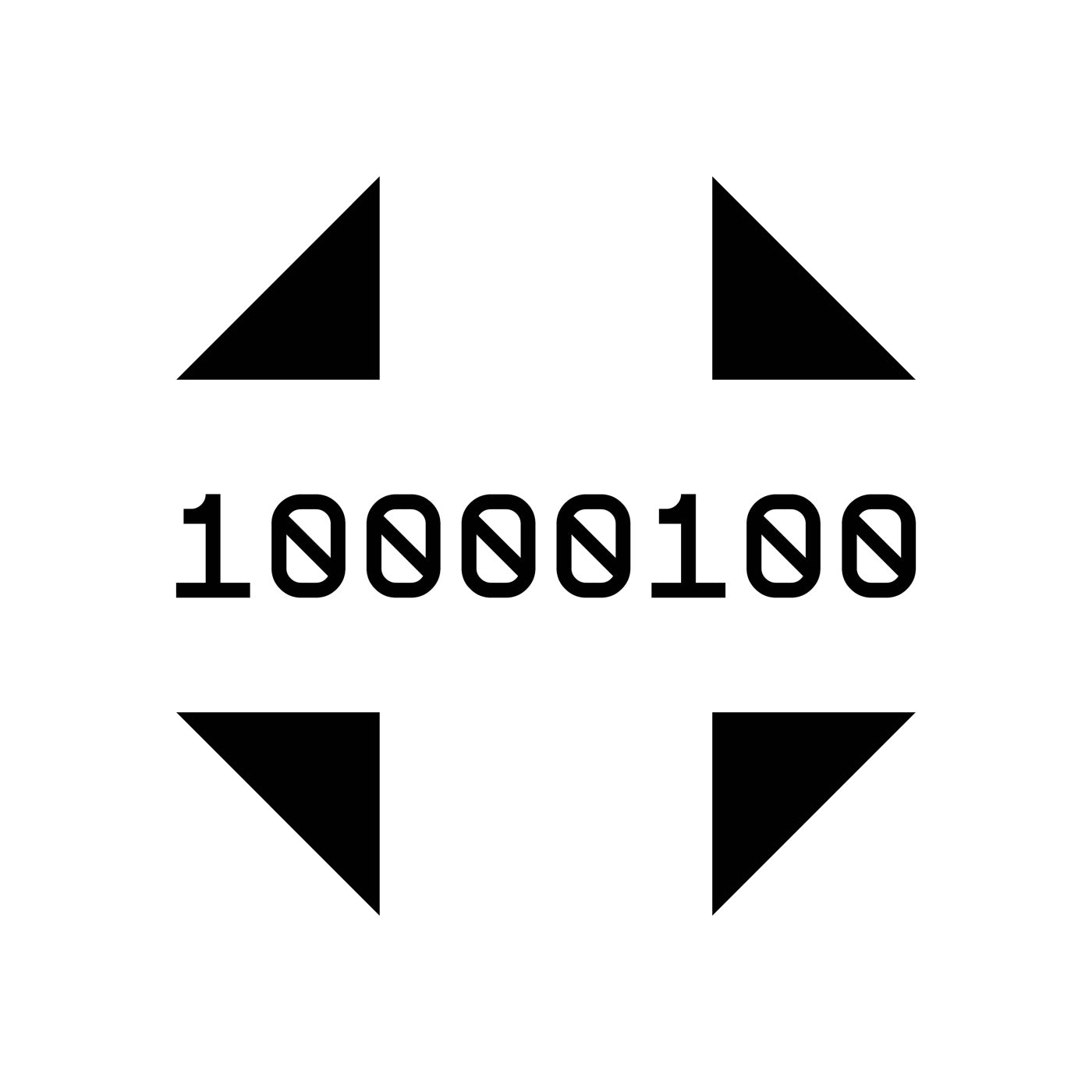 Digital representation of a face with triangle eyes and a line mouth on a white background