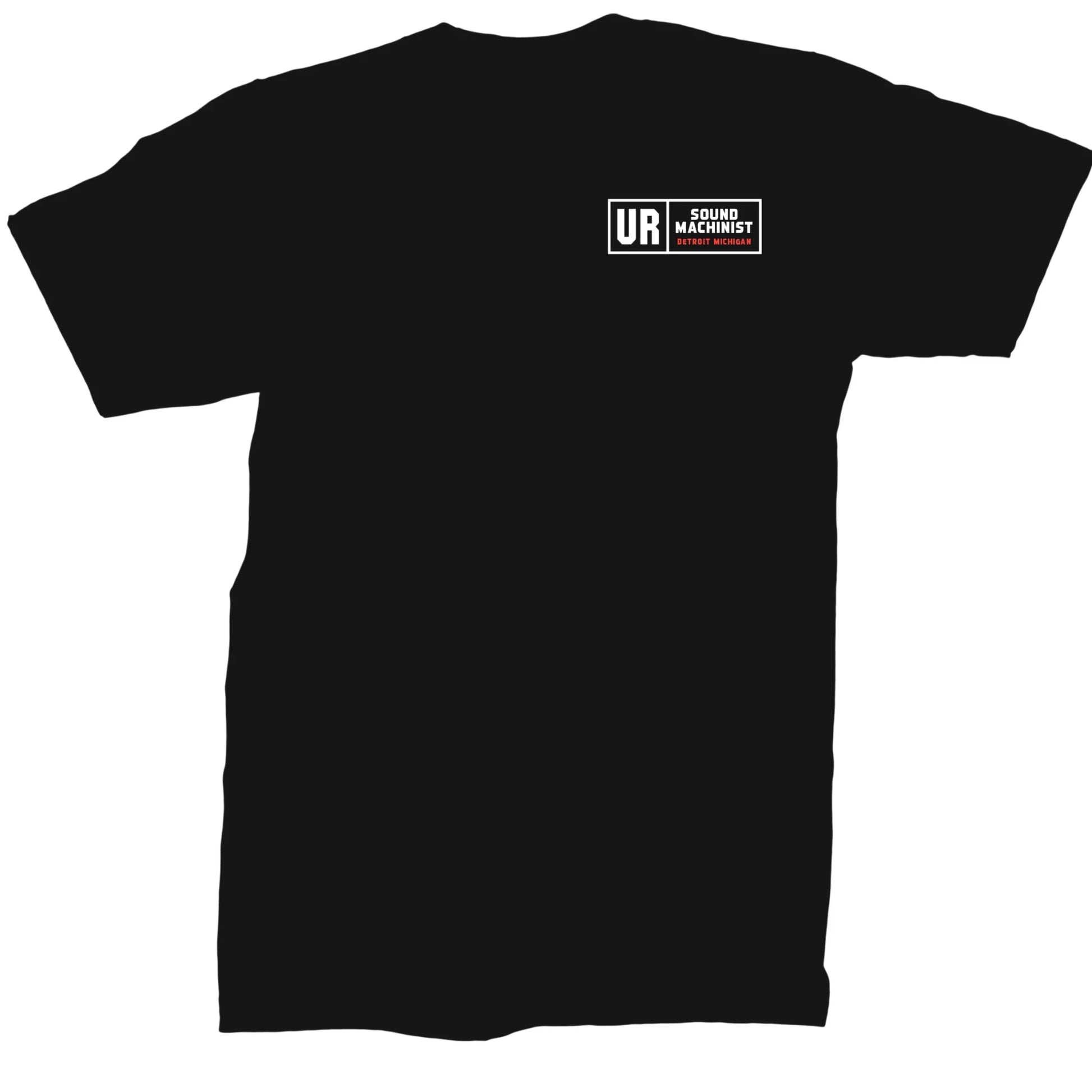 Black t-shirt with 'UR Sound Machinist Detroit Michigan' logo on chest